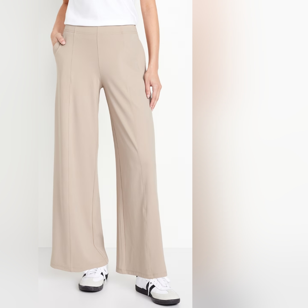 NWT Old Navy High-Waisted PowerSoft Trouser Pants In Wishbone - Size L